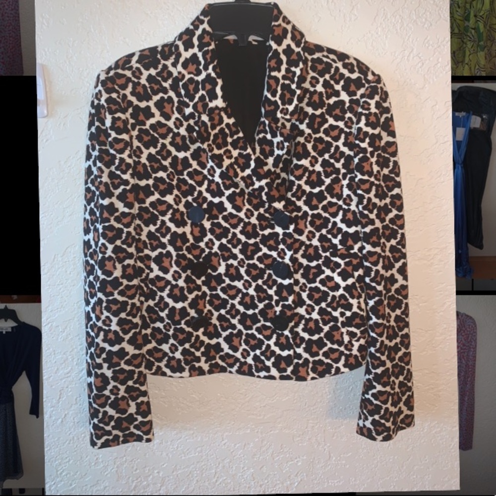 Diane von Furstenberg cheetah jacket button front